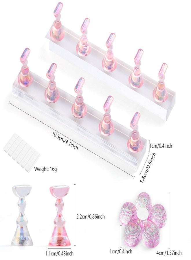 Etercycle Nail Stand Acrylic Nail Art Display Stand Practice Nail Holder for Painting Nails Practice Stands with Reusable Putty (Pink) - Image 4